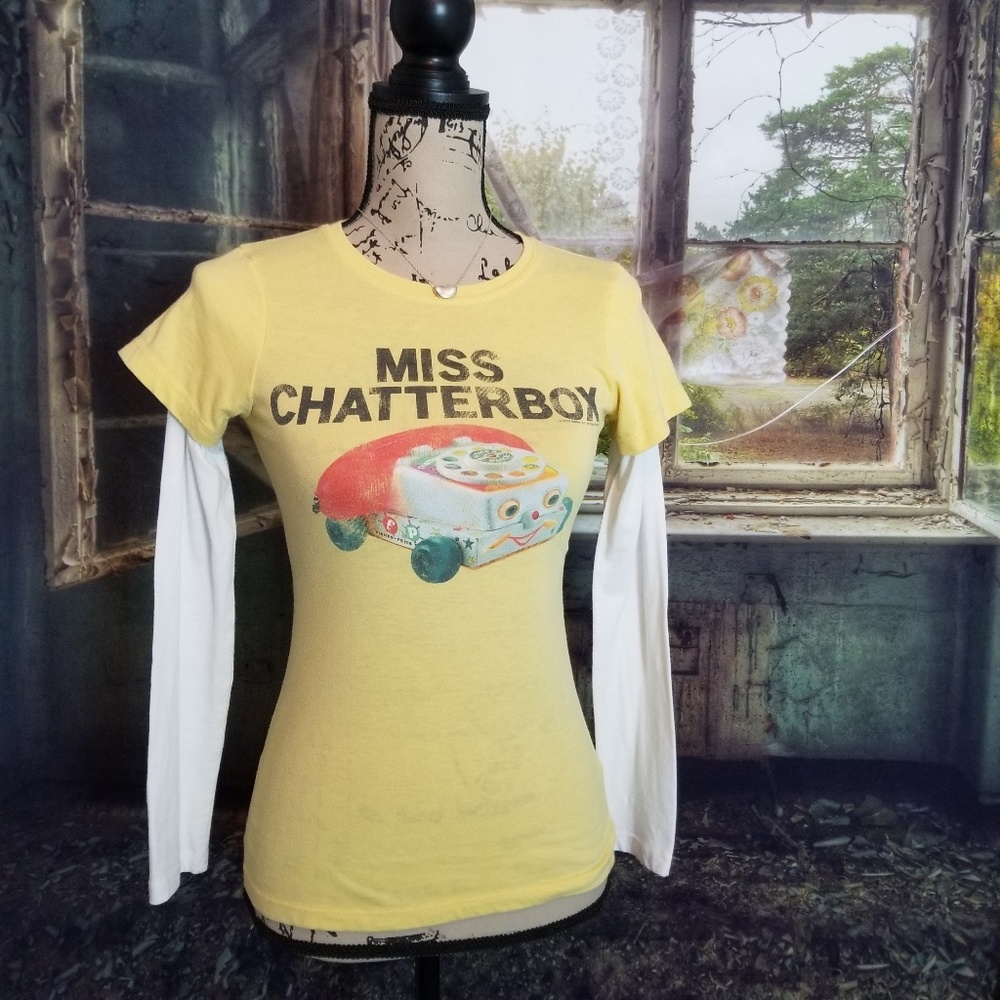 Vintage 90s MightyFine Tee Miss Chatterbox Phone